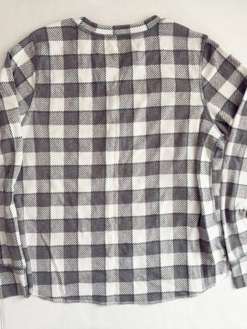 Warm Essentials by Cuddl Duds 2-Piece Lounge PJ Set - L - Grey + Green Plaid - Picture 5 of 11